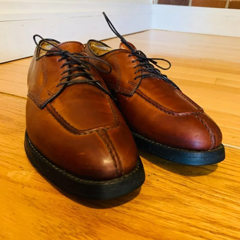 Allen Edmonds Dellwood Mens 9.5 D Brown Oxfords Split Toe Dress Shoes